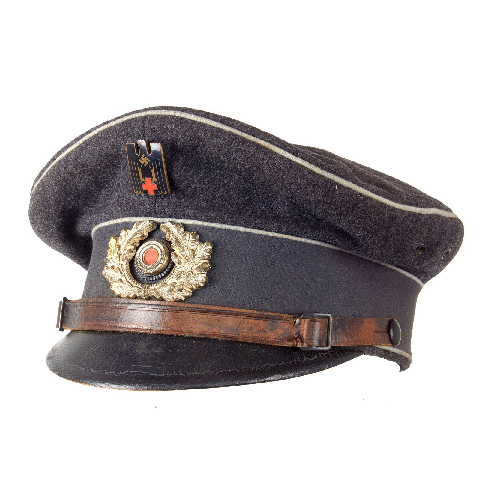 Original German WWII Red Cross DRK EM/NCO Schirmmütze Visor Cap by Josef A. Heeb - Deutsches Rotes Kreuz