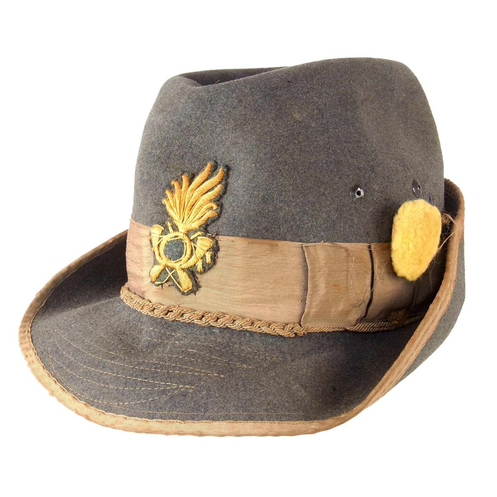 Original WWII Royal Italian Army Alpine Division Enlisted Men’s Alpini Cap with Small Plume
