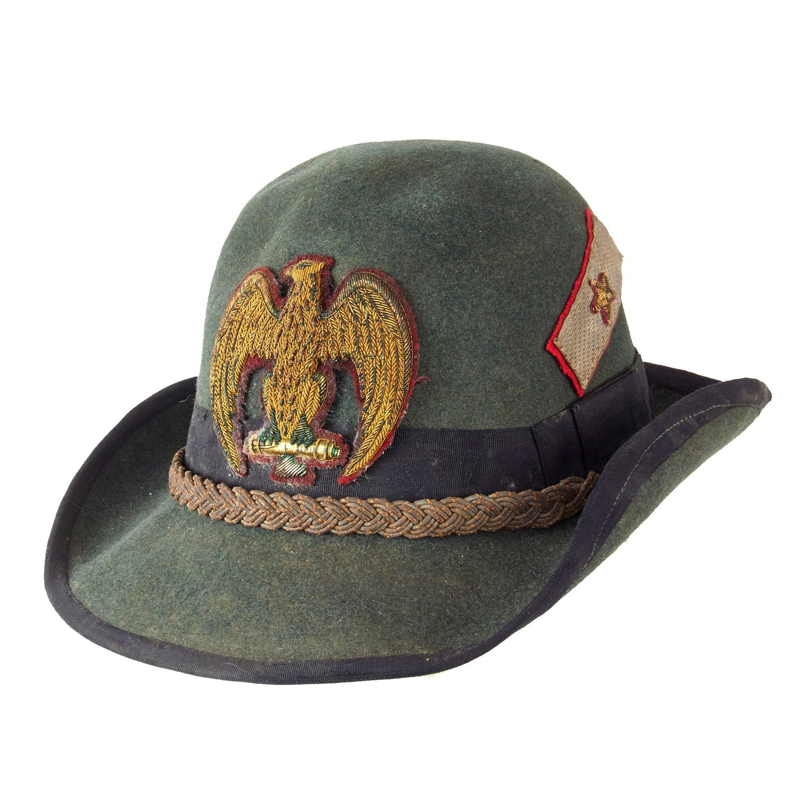 Original WWII Royal Italian Army Alpine Fascist MVSN General’s Alpini Cap with Bullion Eagle Badge