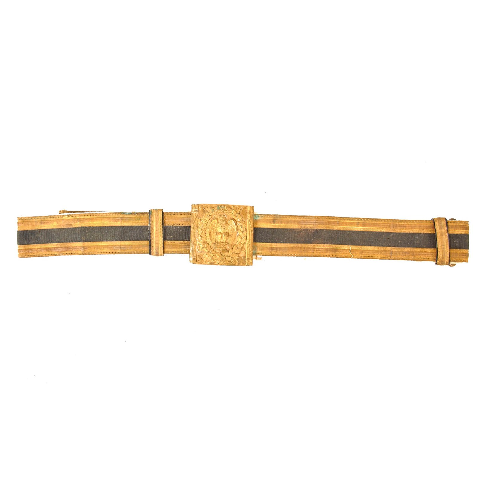 Original Italian WWII MVSN Blackshirt Officer’s Brocade Dress Belt with Scarce Square MVSN Buckle