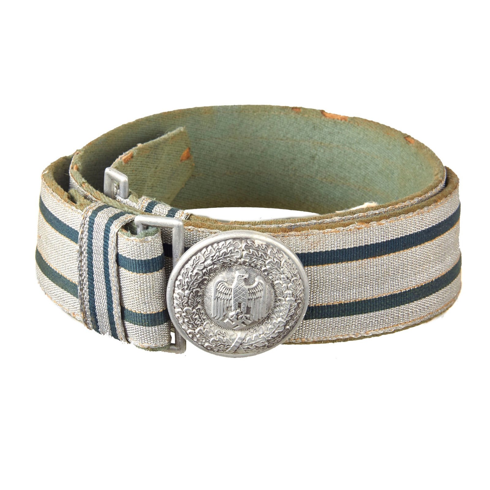 Original German WWII Heer Army Officer's Dress Brocade Belt with Aluminum Buckle