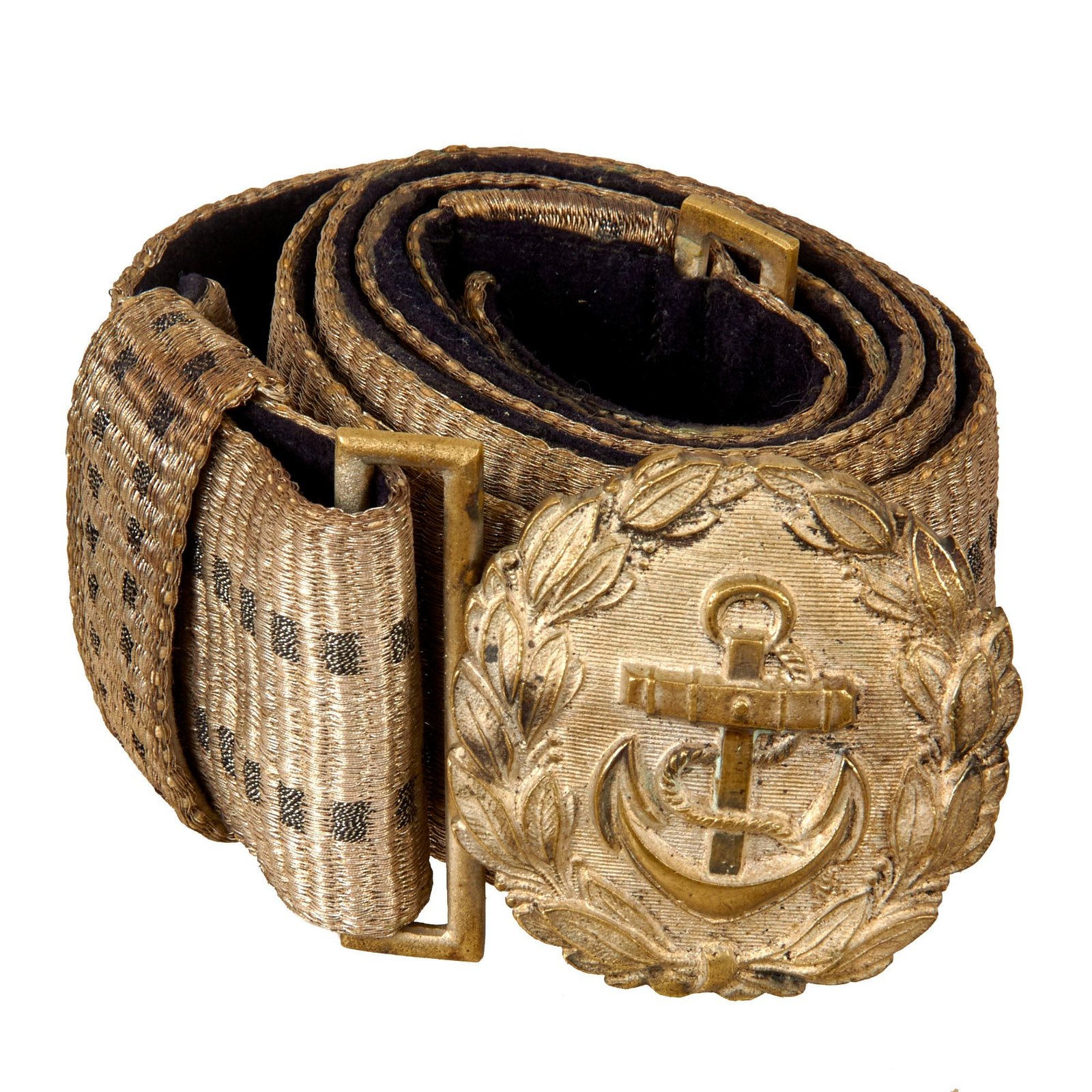 Original German WWII Kriegsmarine Administrative Official Brocade Belt & Buckle