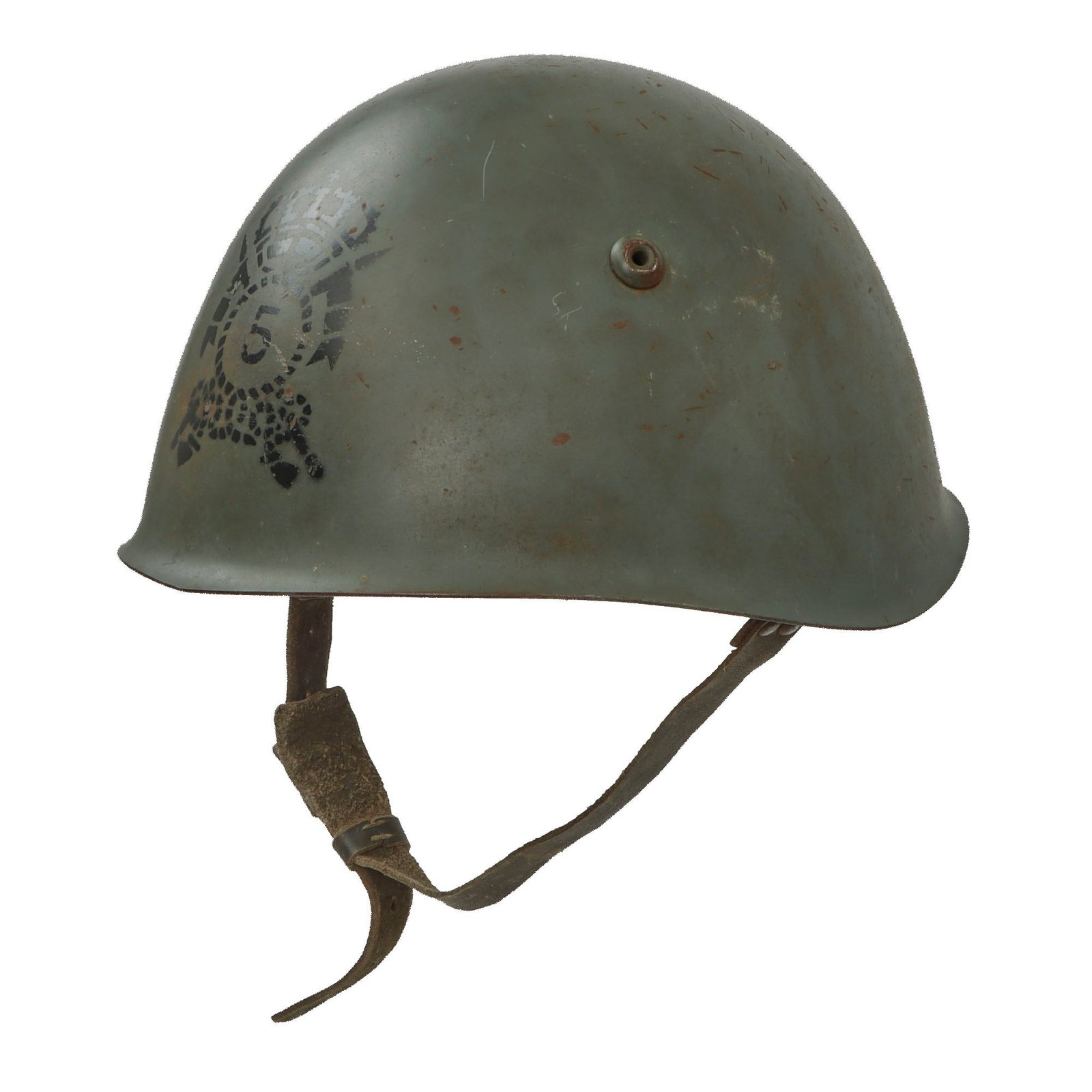 Original WWII Italian M33 Helmet with 5th Signals Stencil - Full Liner & Chinstrap - Size 58cm