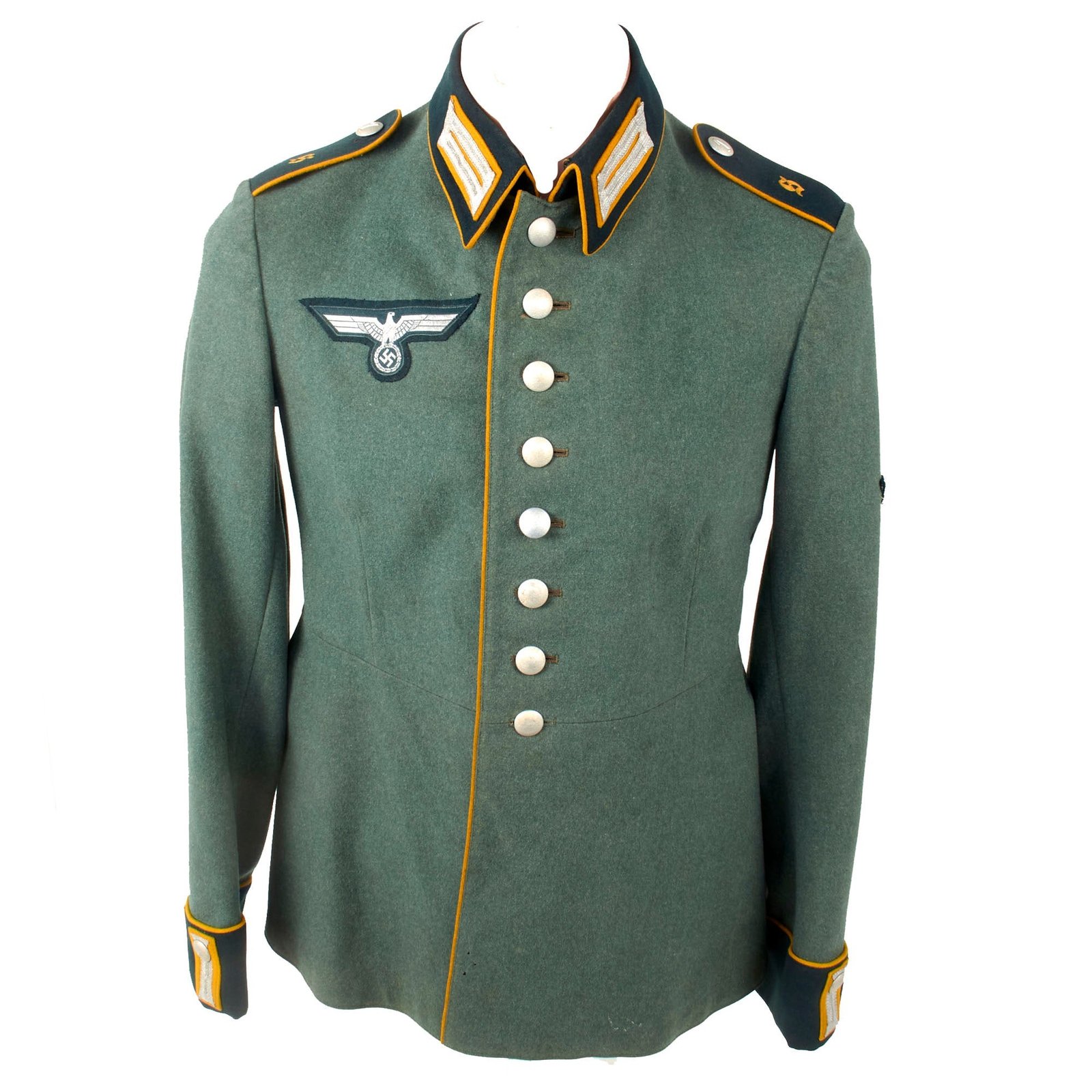 Original German WWII 1938 Dated Cavalry Regiment Enlisted Gefreiter M35 Waffenrock Dress Tunic with School Cyphers