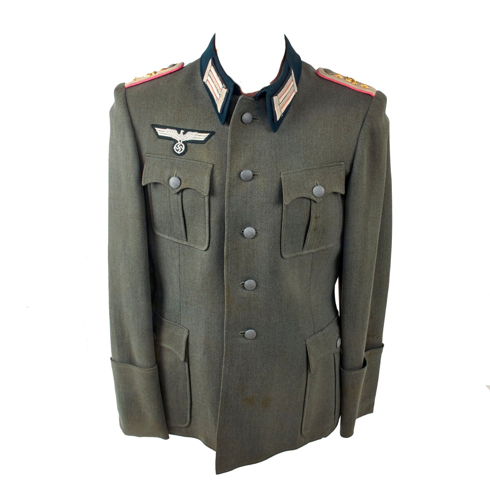 Original German WWII Heer Panzer Tank Hauptmann's M36 High Quality Field Uniform Tunic with Deluxe Breast Eagle