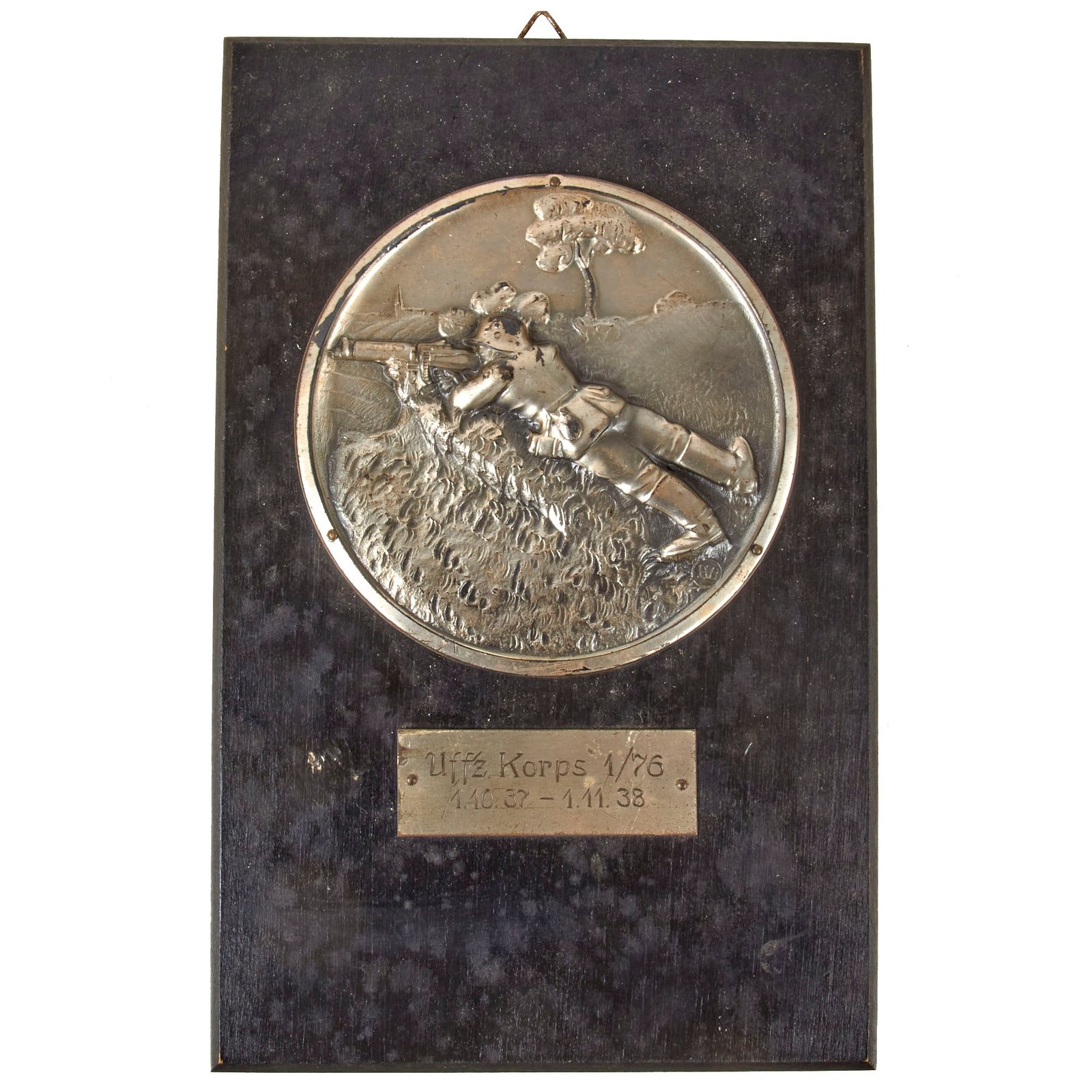 Original German Pre WWII Unteroffizier NCO Machine Gun Training Wall Plaque - 6 1/4" x 9 3/4"