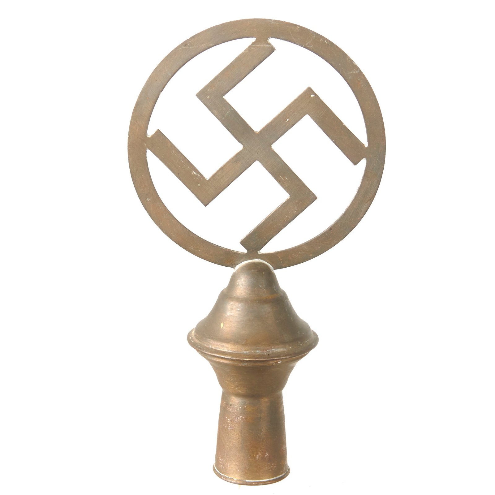 Original German WWII NSDAP National Socialist Party Brass Flag Pole Finial "Topper"