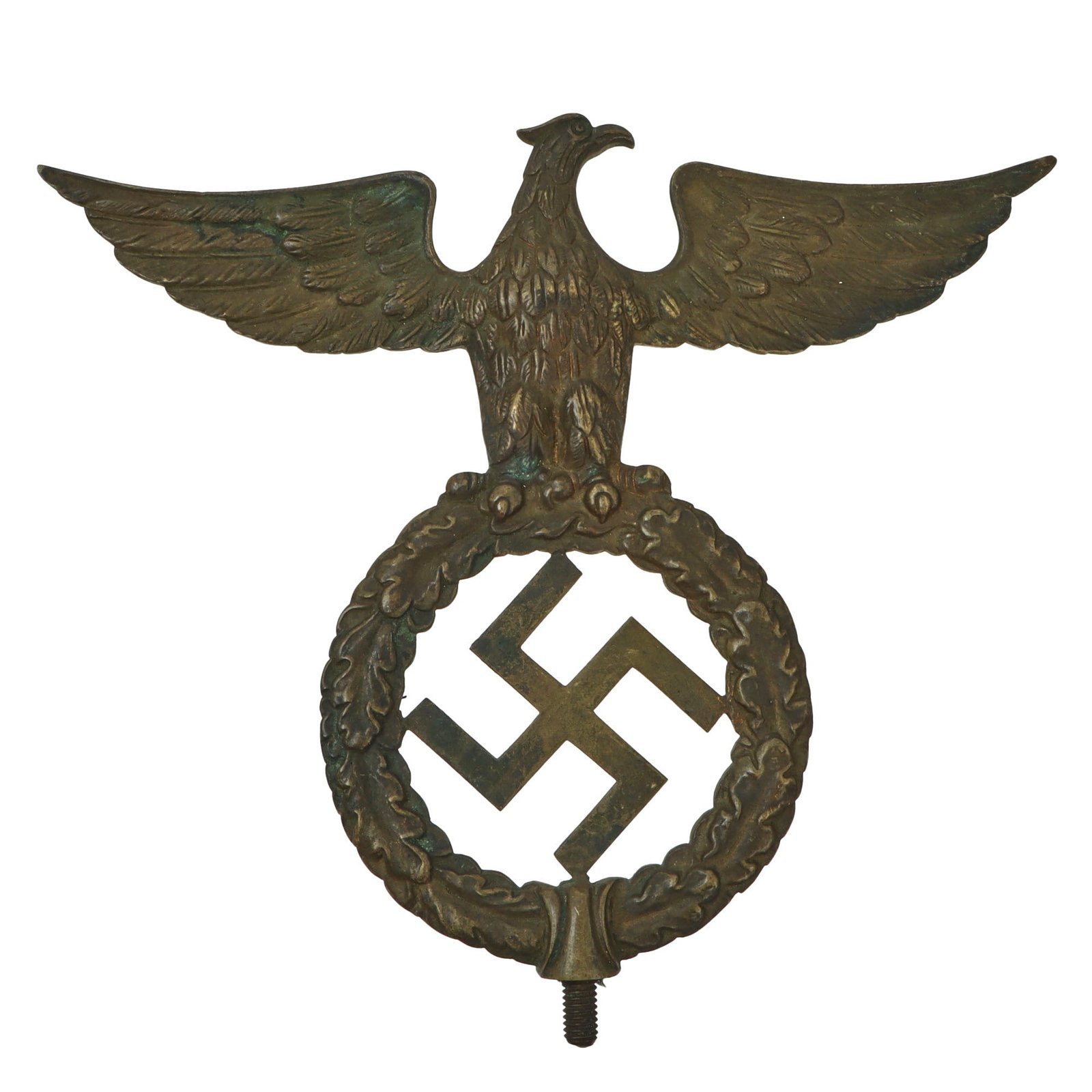 Original German WWII NSDAP National Socialist Party Early Brass  Flag Pole Finial "Topper"