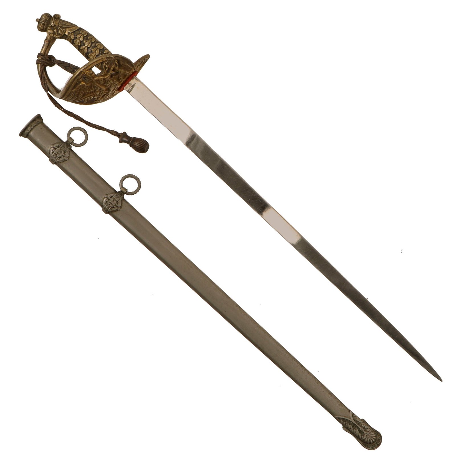 Original Imperial German 19th Century Miniature M1889 Prussian Infantry Officer Kaiser Honor Sword with Scabbard & Sword Knot - Salesman’s Sample