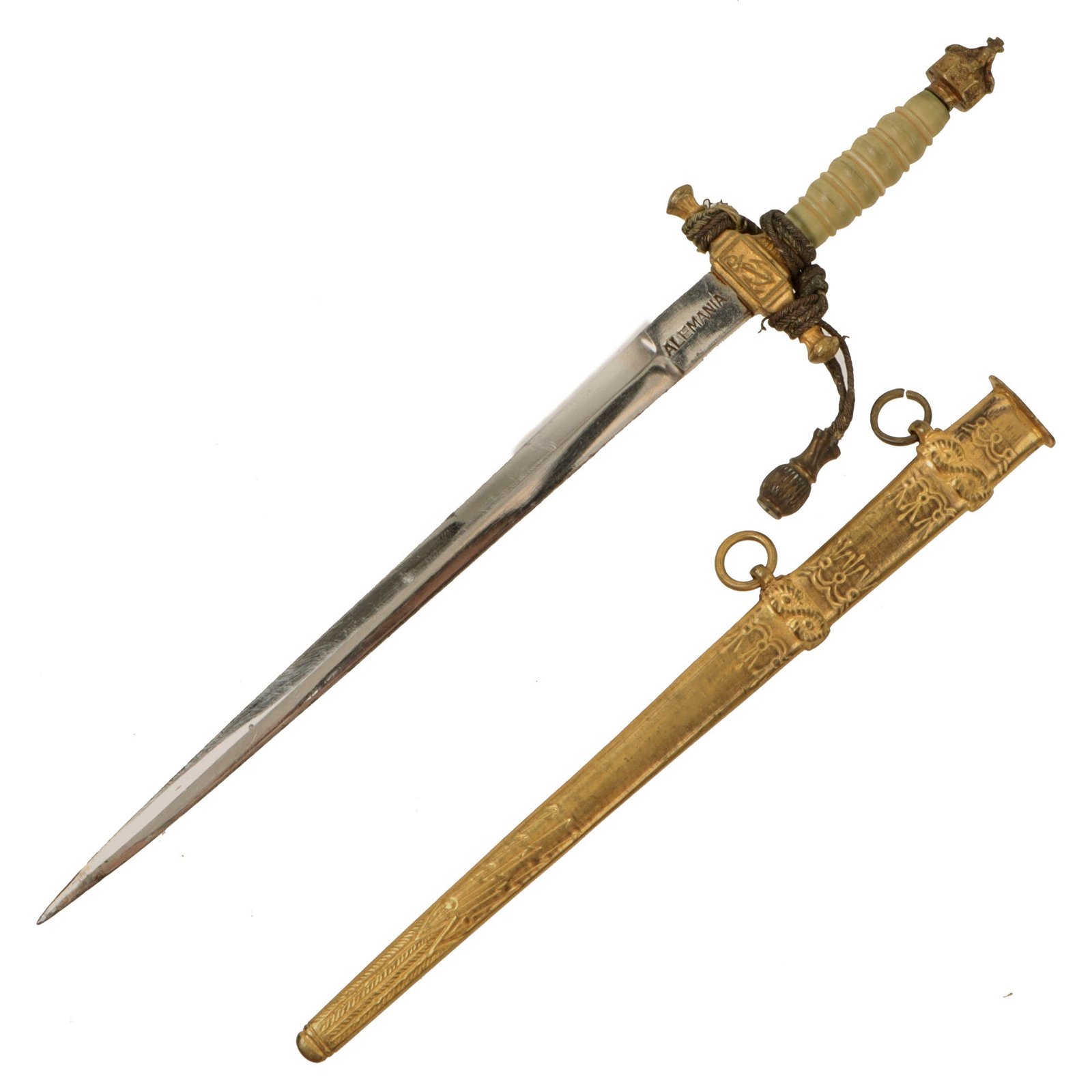 Original Imperial German Pre-WWI Spanish-Made Miniature Kaiserliche Marine Officer’s Dagger with Knot by V. Isola - “Salesman Sample”