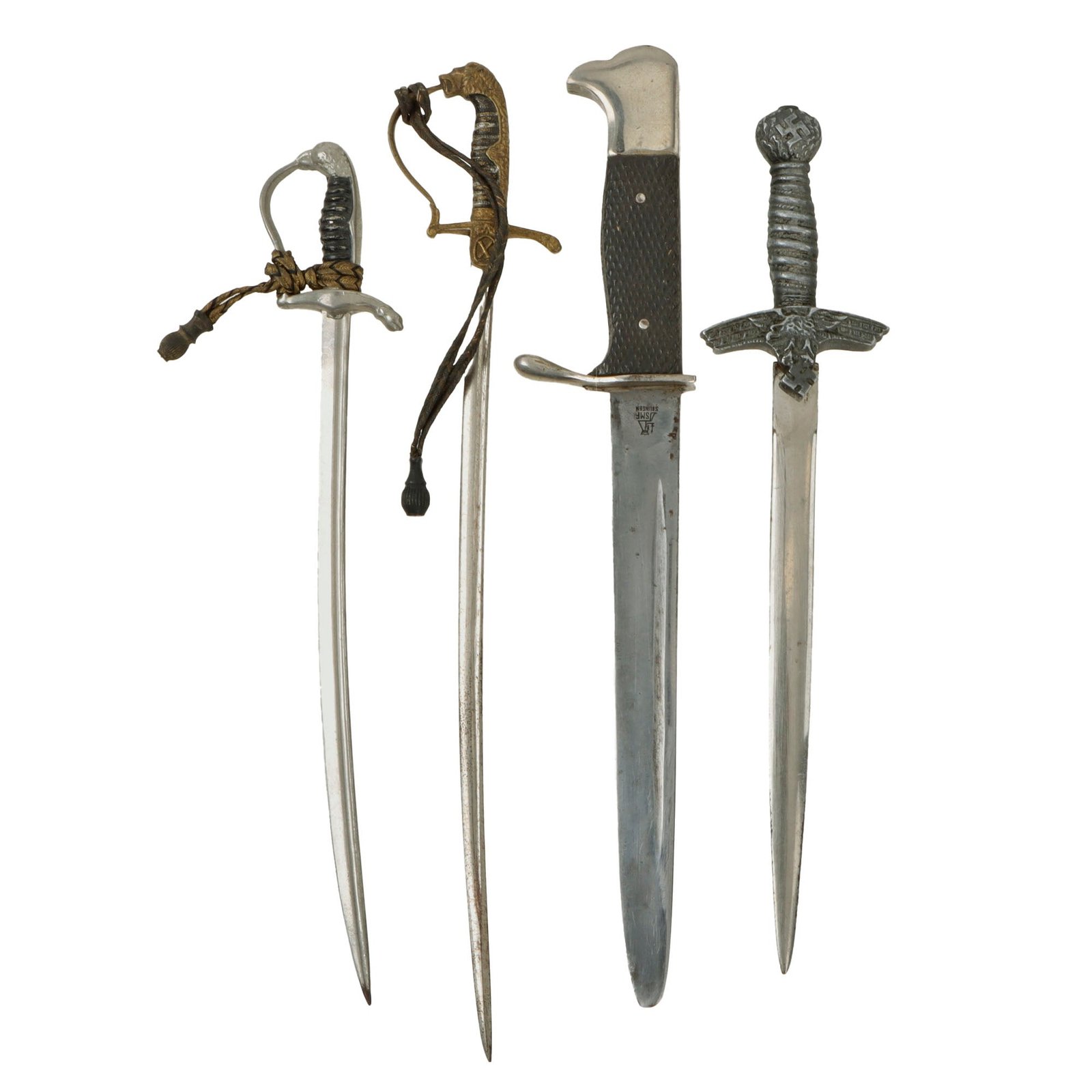 Original German WWII Lot of Miniature Edged Weapons - Letter Openers - 4 Items