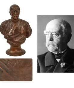 Original Imperial German Pre-WWI Scarce Bronze Bust of Otto von Bismarck Signed Reinhold Begas - 8 3/4" Tall
