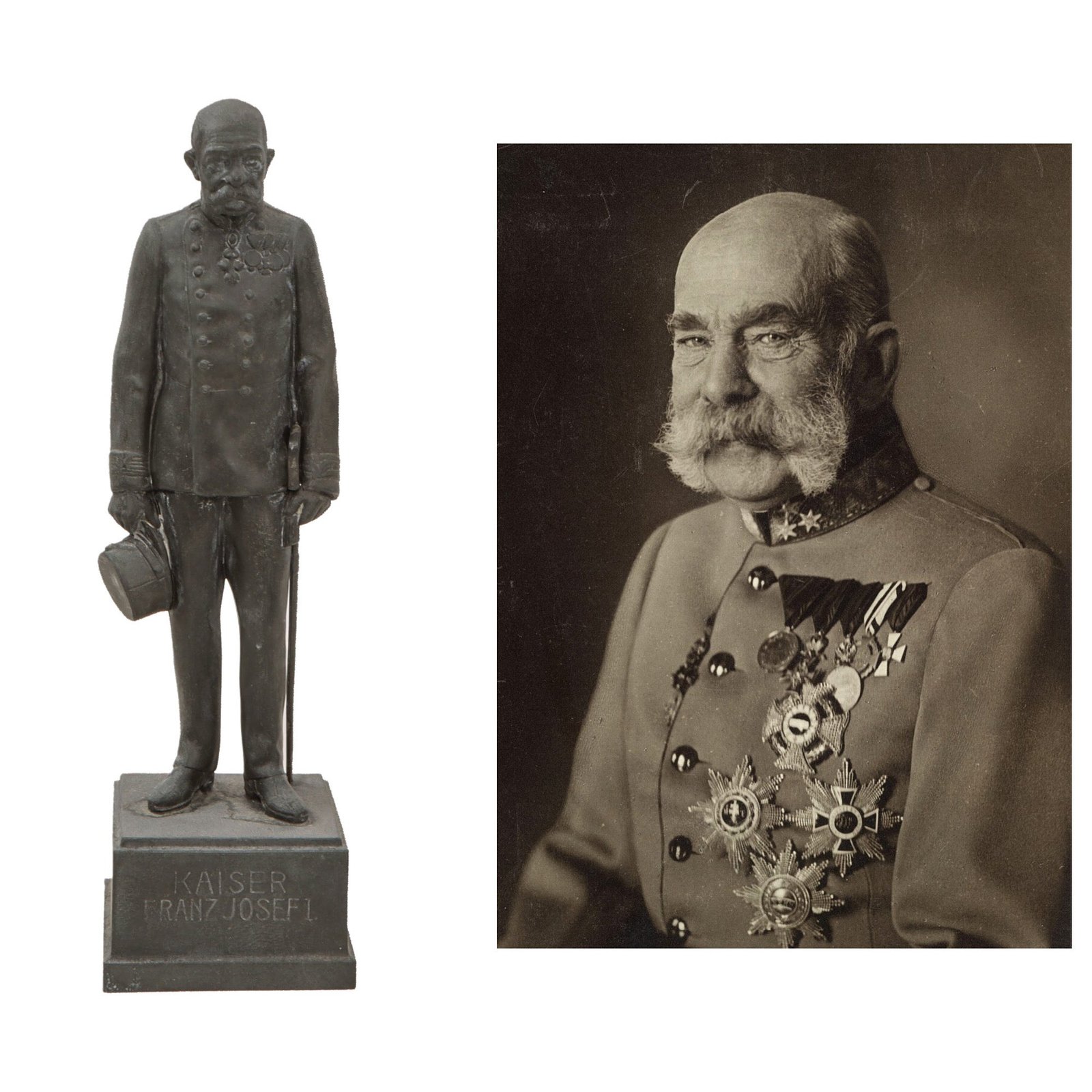 Original Austro-Hungarian WWI Imperial & Royal War Relief Statue of Franz Josef I by R. Bachmann