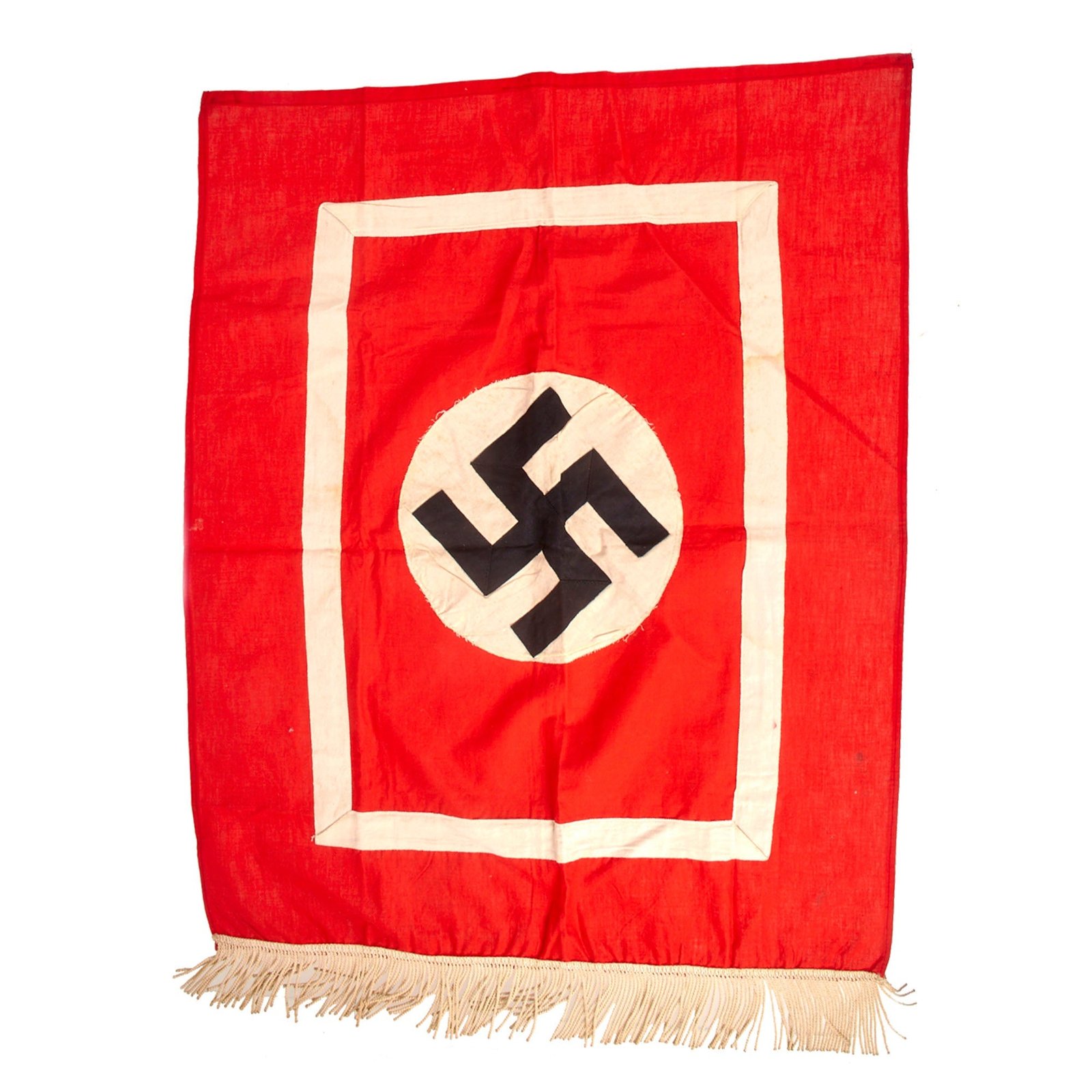 Original German WWII NSDAP National Socialist Party Small Fringed Podium Banner - 28" x 23"