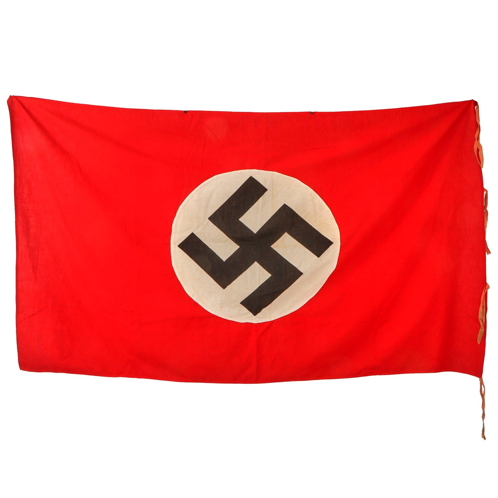 Original German WWII Italian Made NSDAP National Political Banner Flag marked to City of Naples - 39" x 64"