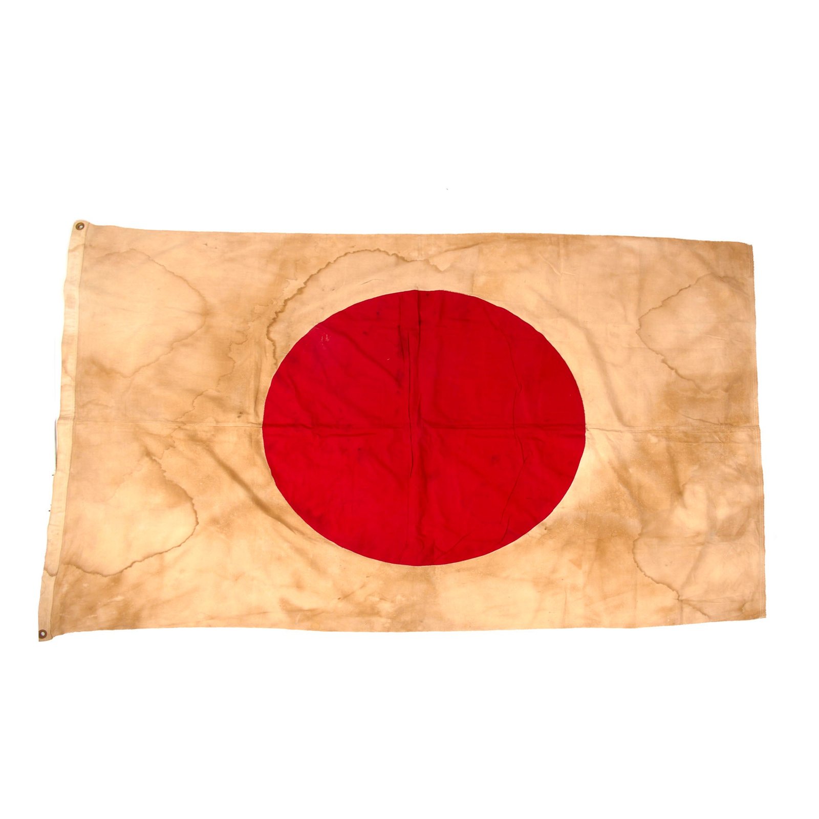 Original WWII Japanese Large Meatball Canvas Multi-Piece National “Unit Size” Flag - 45 ½ x 68”