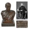 Original Imperial German Pre-WWI Scarce Signed Bronze Bust of Otto von Bismarck on Marble Base - E. Maller - 9 ¾” Tall