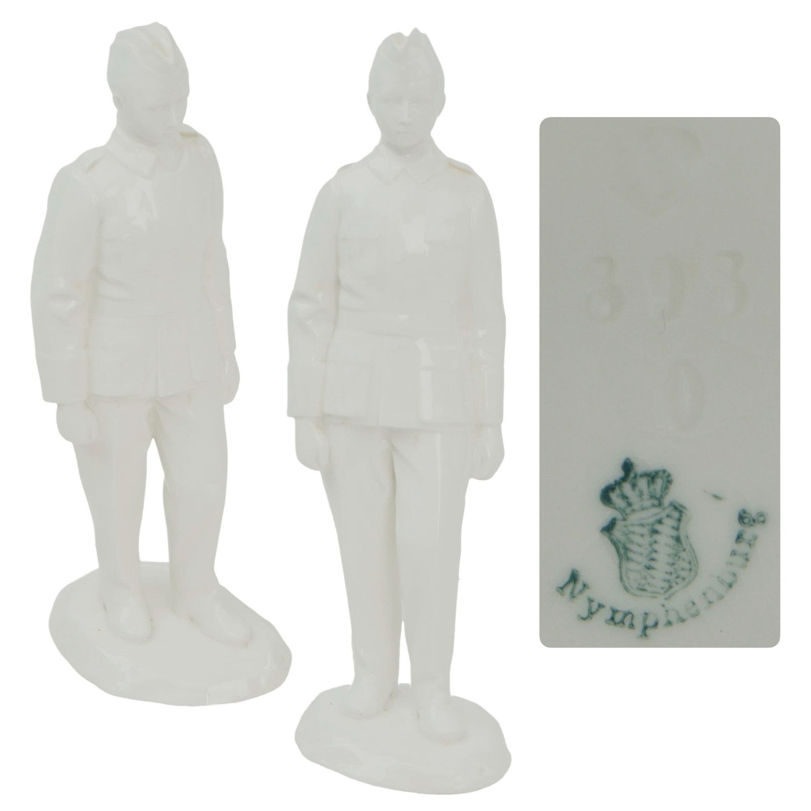 Original German WWII Nymphenburg Porcelain SS-Jungschütze "Young SS Soldier" Sculpture by Turi Weinmann