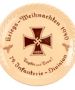 Original German WWII Heer Army 79th Infantry Division Christmas 1940 Commemorative Ceramic Plate by Villeroy & Boch