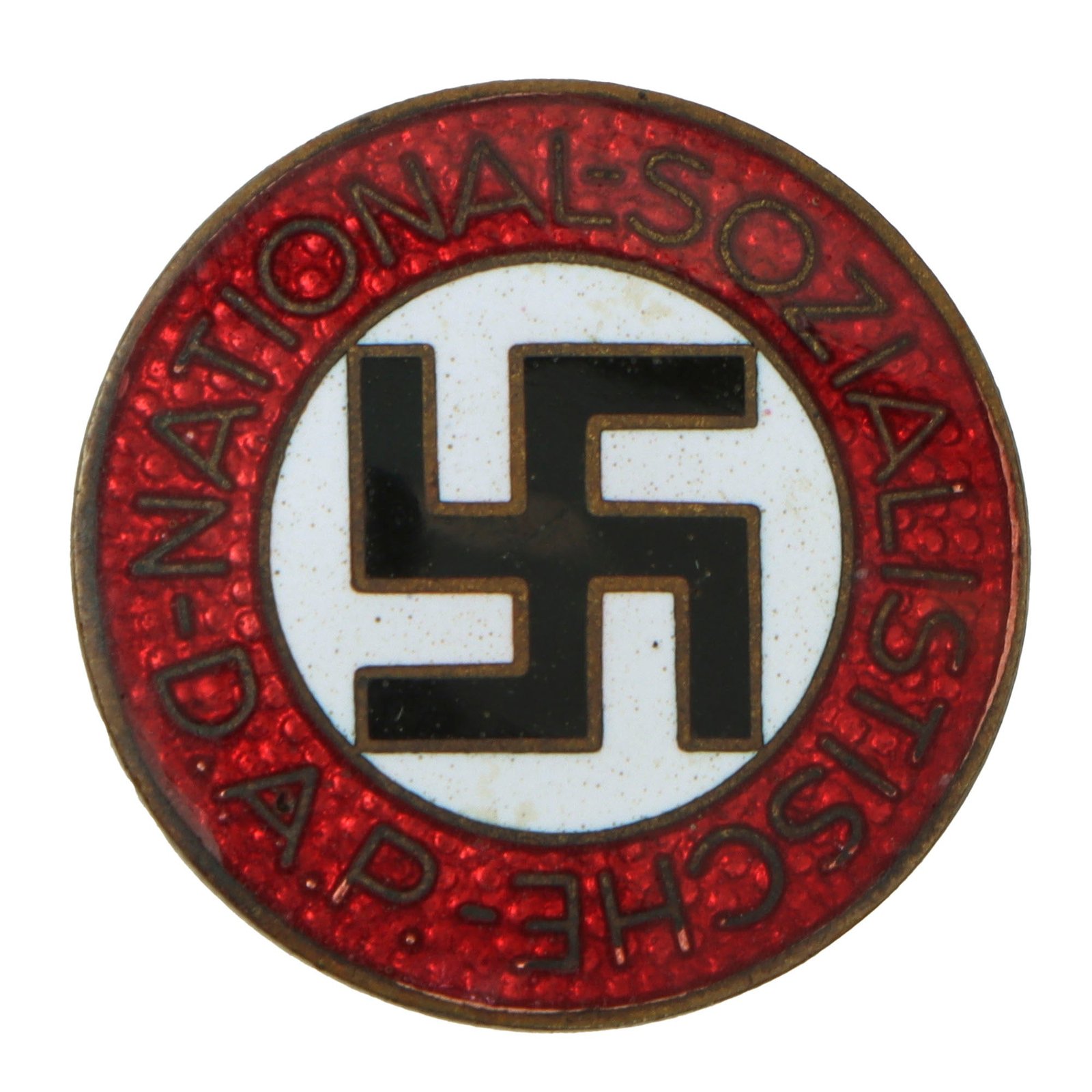 Original German NSDAP Party Enamel Buttonhole Membership Badge by Franz Schmidt of Gablonz am Neckar - RZM M1/163