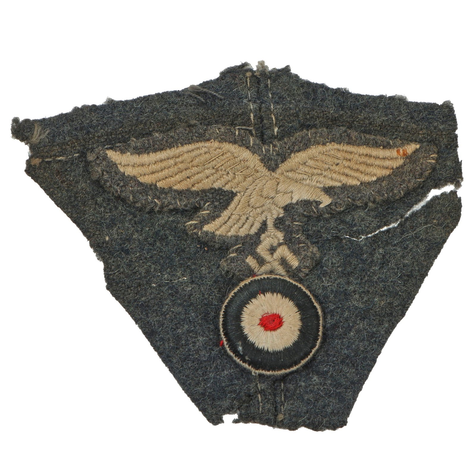 Original German WWII Luftwaffe Air Force M43 Field Cap Cutoff Insignia - Eagle and Cockade