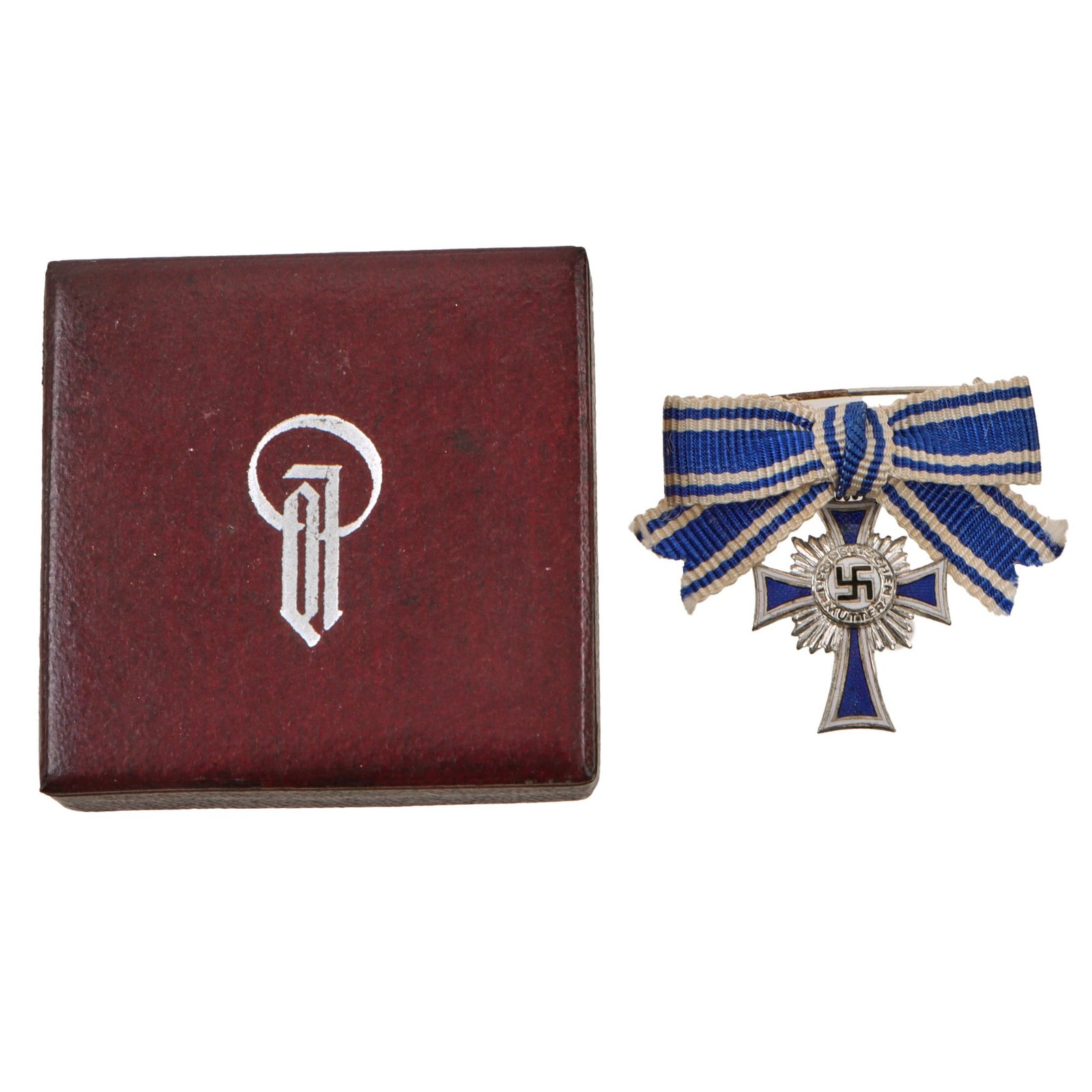 Original German WWII 2nd Class Silver Mother’s Cross Pin by Friedrich Orth of Vienna in LDO Box - Cross of Honor of the German Mother