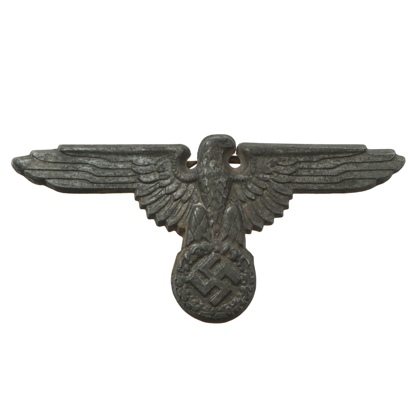 Original Rare German WWII SS Eagle Insignia for Visor Caps Marked SS 475/43 RZM - Schutzstaffel
