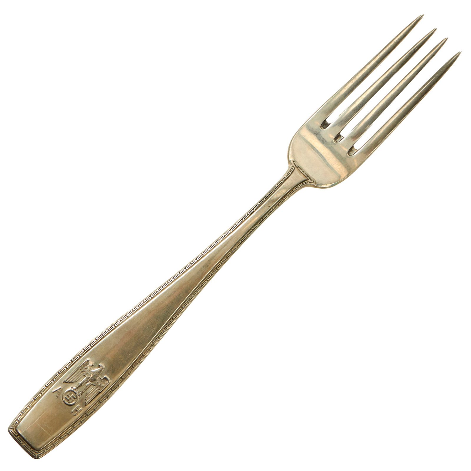 Original German WWII AH Formal Pattern .800 Silver Luncheon Fork by Bruckmann