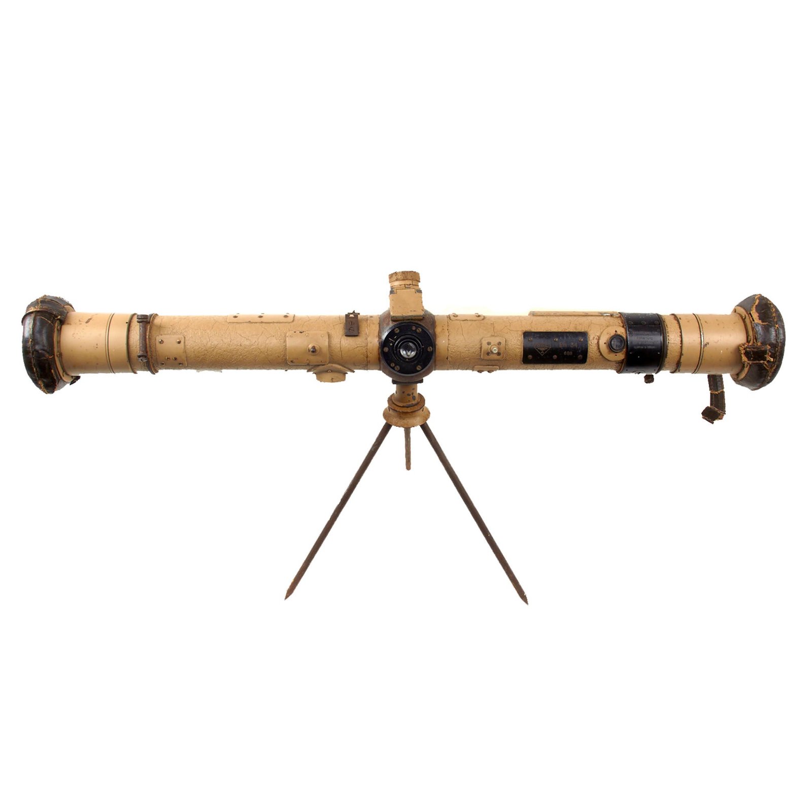Original German WWII French-Made Entfernungsmesser EM 34 0.7m Range Finder by OPL with Tripod in Ordnance Tan