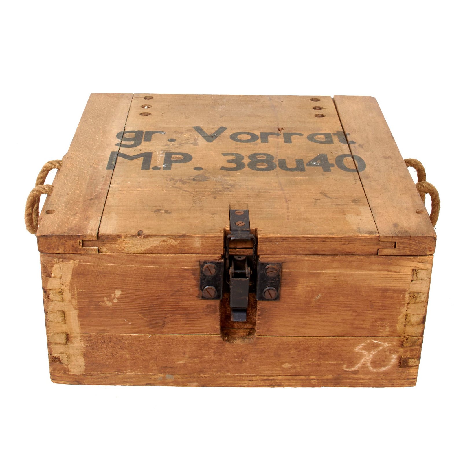 Original German WWII MP40 MP38 Submachine Gun Storage Crate with Period Stenciling