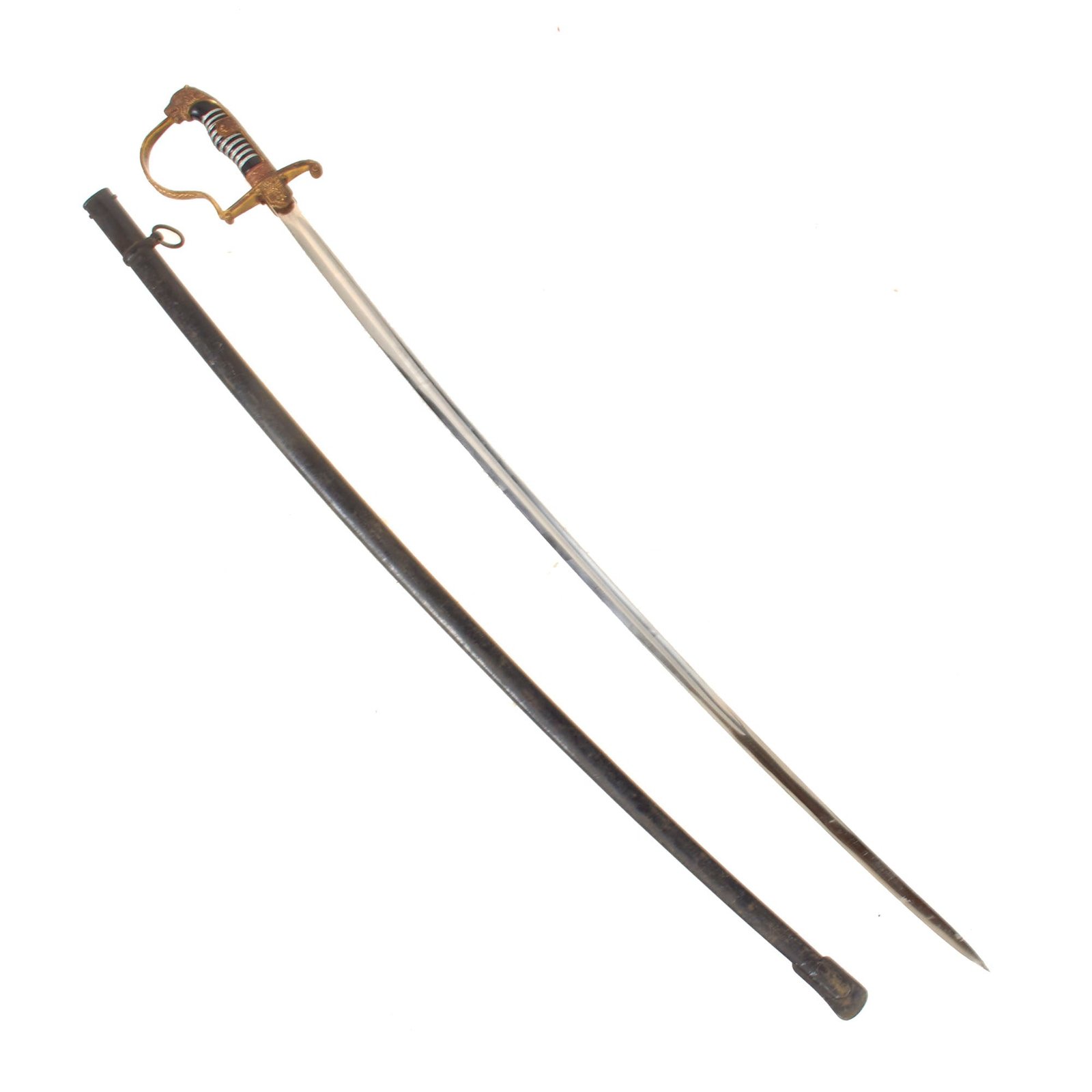 Original German WWII Scharnhorst Pattern Field Marshal Lion Head Army Officers Sword by Carl Eickhorn with Steel Scabbard