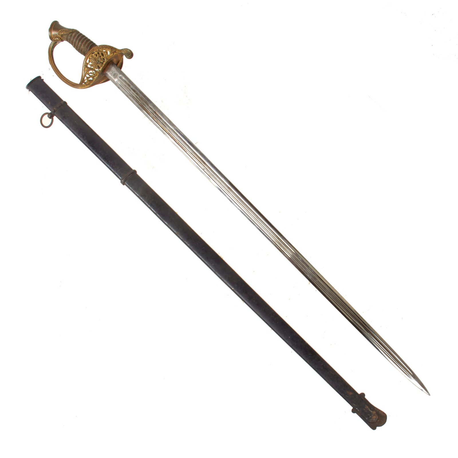 Original Imperial German Saxony Model 1867 Infantry Officer’s Sword with Scabbard by Weyersburg, Kirschbaum & Co.