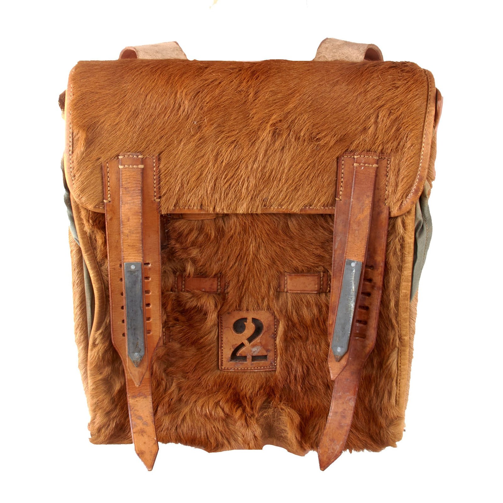Original German WWII Radio Signalman #2 Fernsprechtornister Cowhide Backpack - Dated 1940