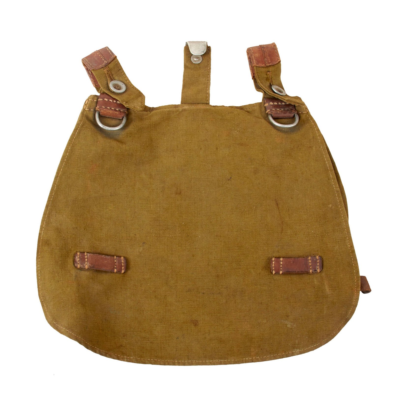 Original German WWII Heer Army M31 Bread Bag in Olive Green Canvas - Service Used
