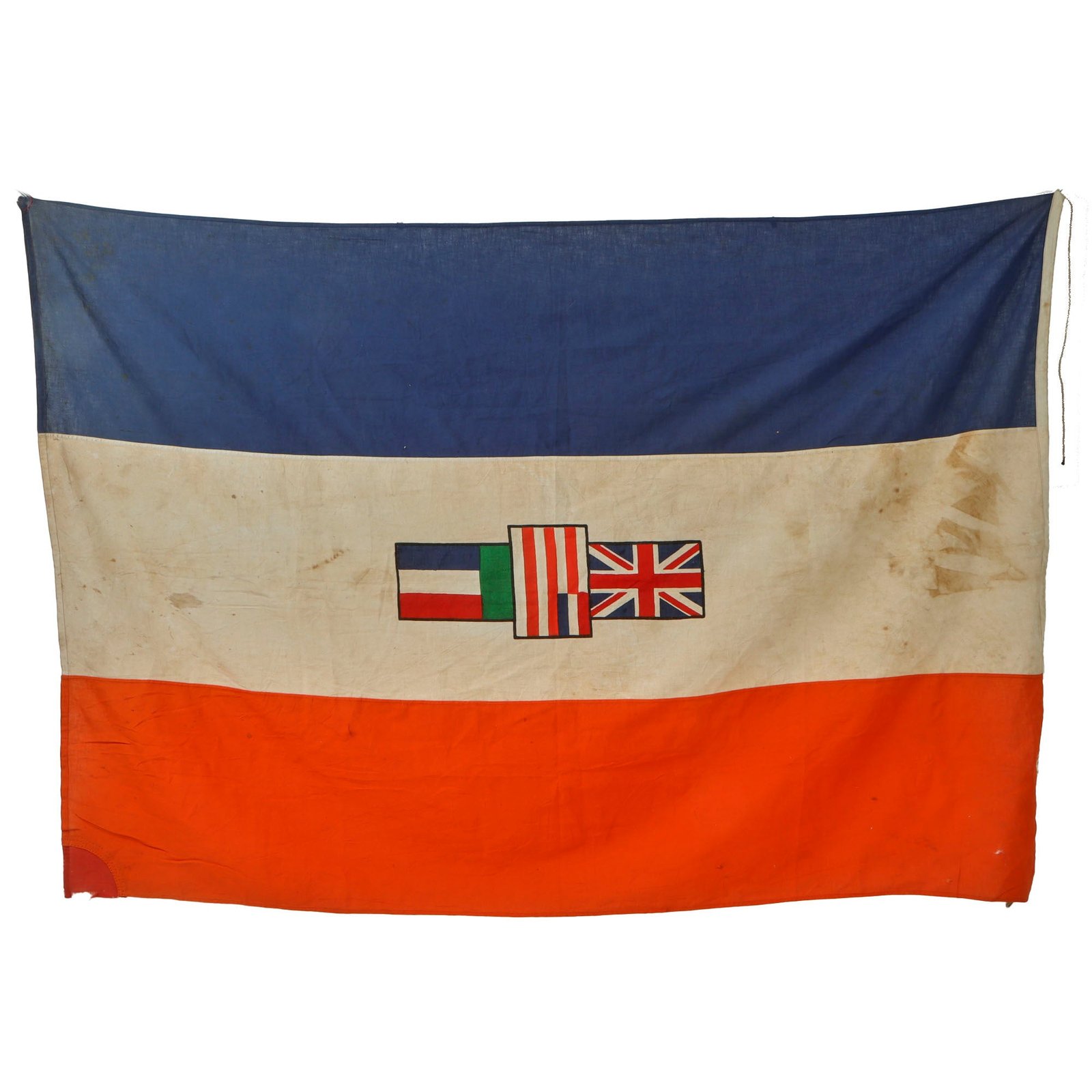 Original South African WWII Large South African Union Flag with Halyard and Japanese Kanji Markings - 48 x 68”