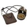 Original German WWII Compass by Richtung Bezard in Leather Pouch with Lanyard