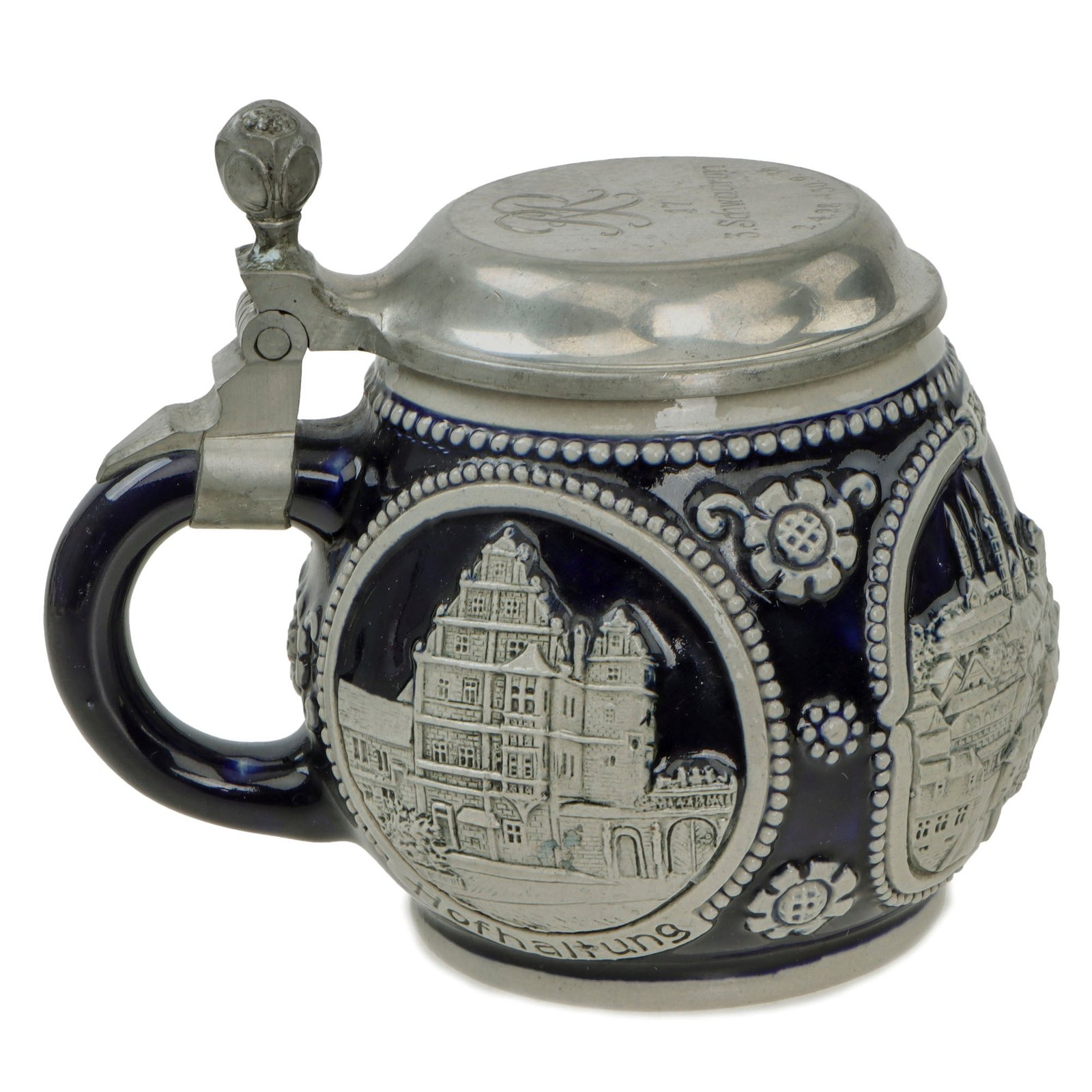 Original German Pre-WWII Reichswehr 3rd Squadron 17th Bavarian Cavalry Bamberg Lidded Beer Stein by P. Pretti of Bamberg