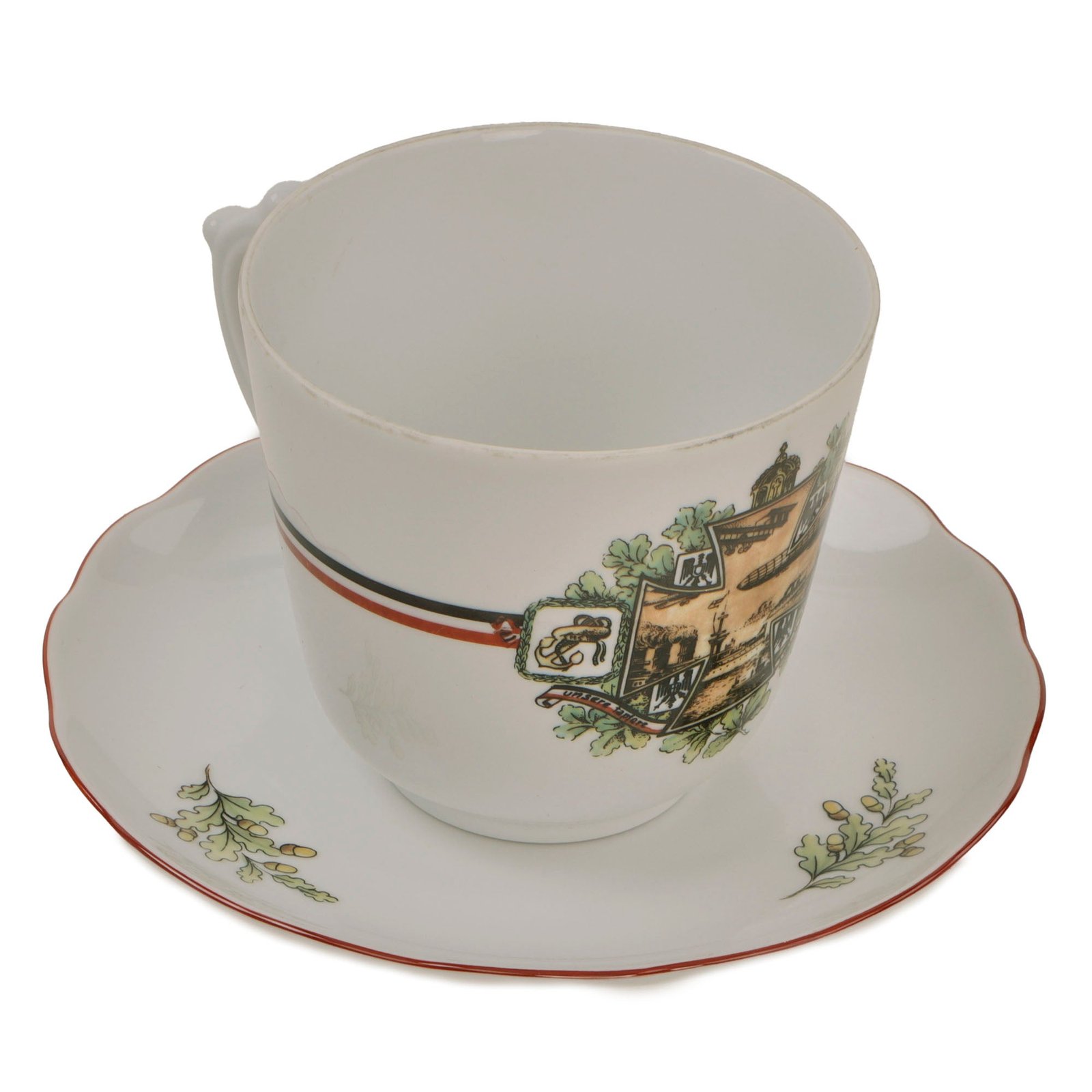 Original Imperial German WWI Era Tea Cup & Saucer Set by Vohenstrauss of Bavaria