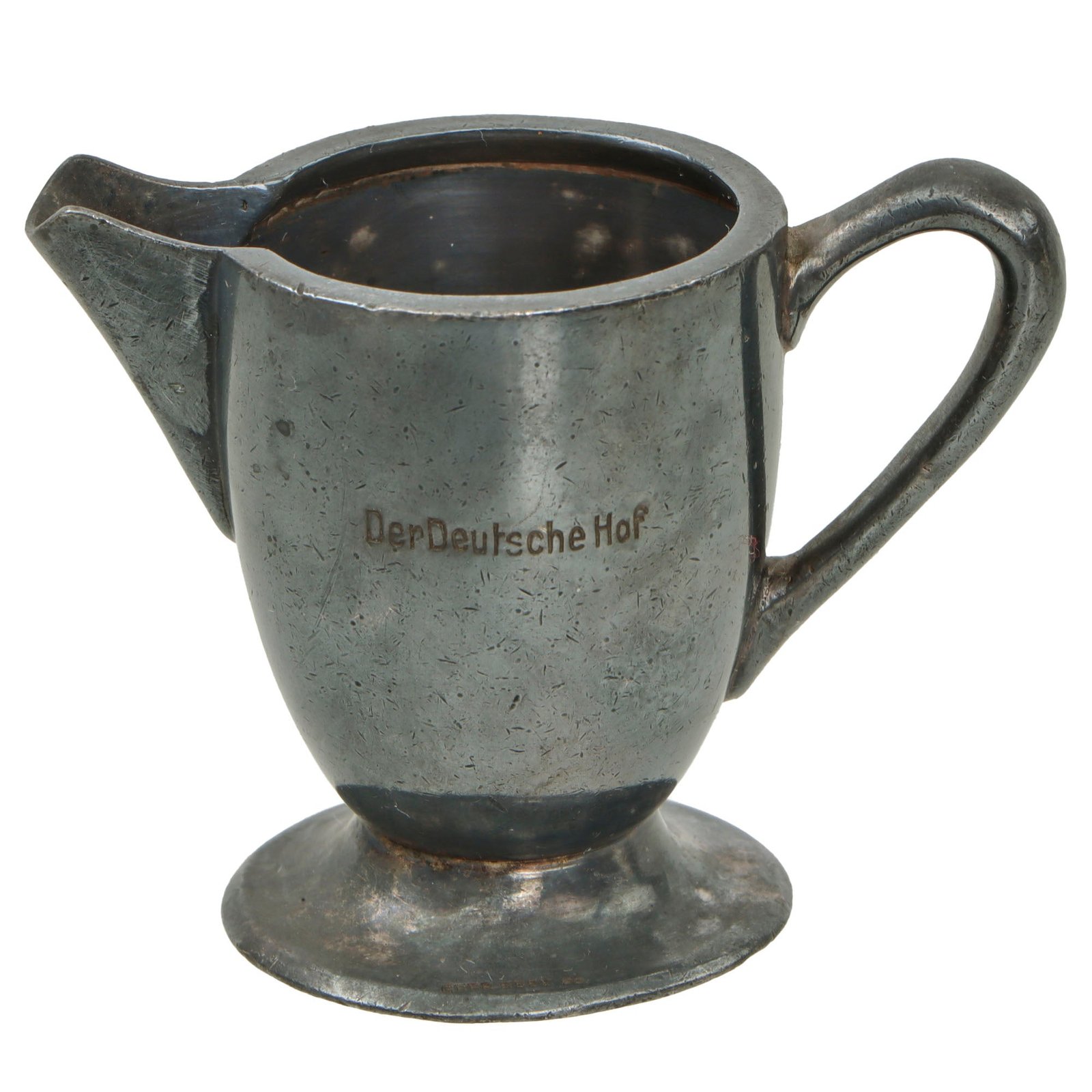 Original German WWII NSDAP Silver Creamer From der Führer's Favorite Hotel - Der Deutsche Hof in Munich