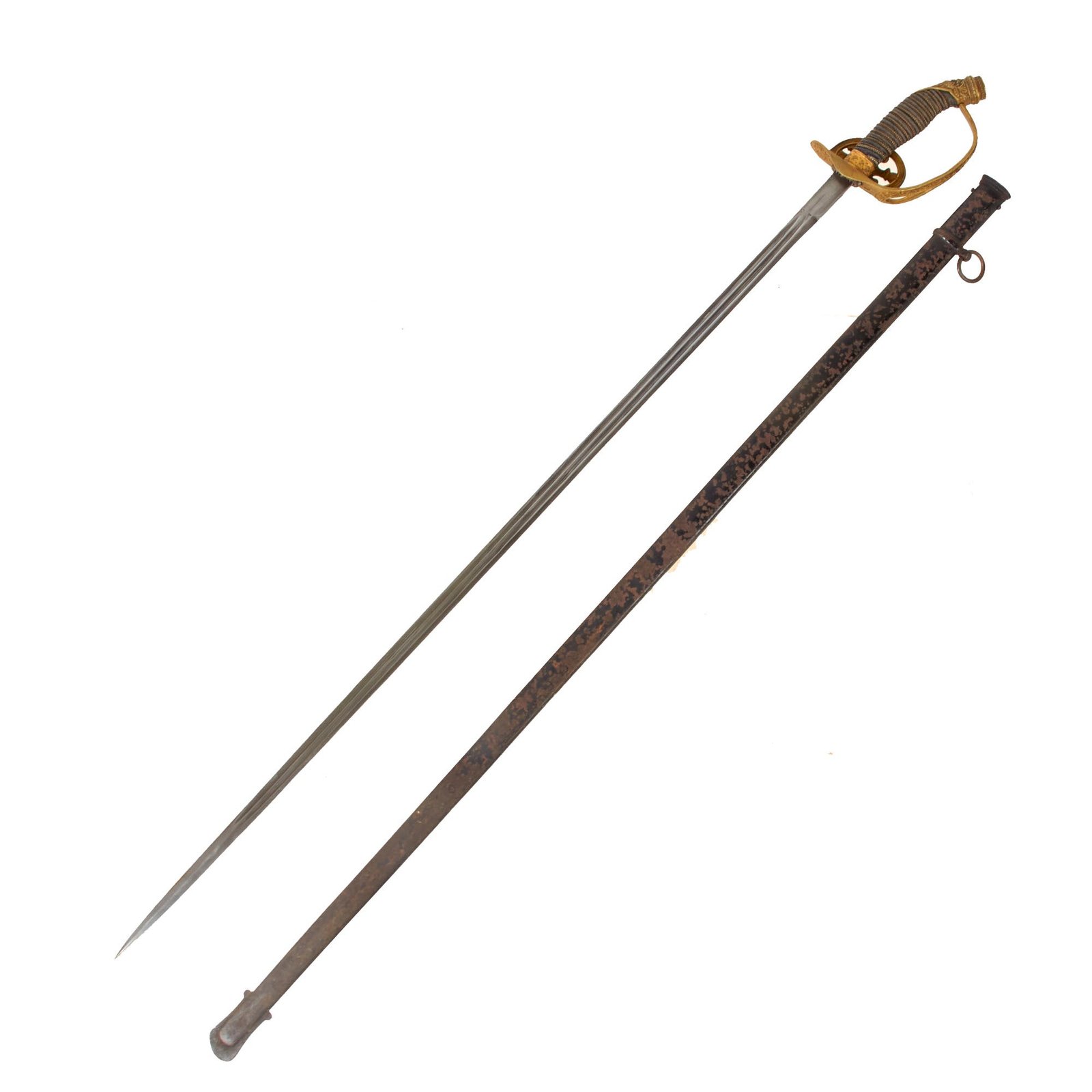 Original Imperial German WWI Model 1889 Prussian Infantry Officer Sword with Scabbard