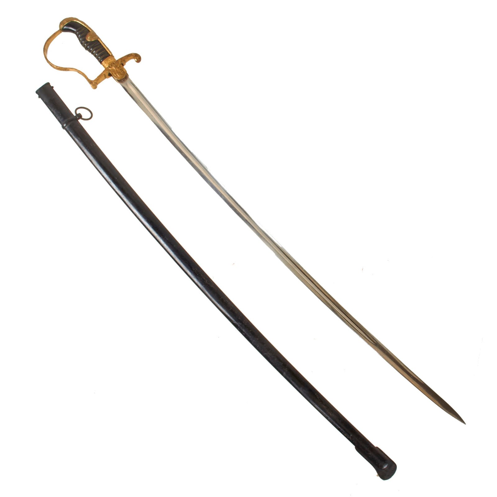 Original German WWII Heer Army Officer Dove Head Sword by WKC Waffenfabrik with Steel Scabbard