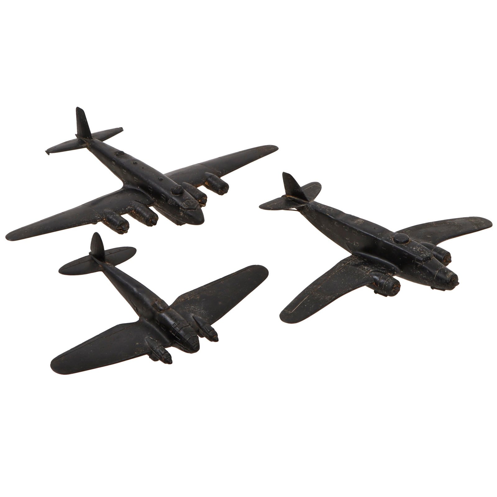 Original U.S. WWII Italian German Heinkel 111 Focke Wolf 200K Savoia-Marchetti 82 Trainer Recognition Model Airplane Lot by Cruver - Dated 1942