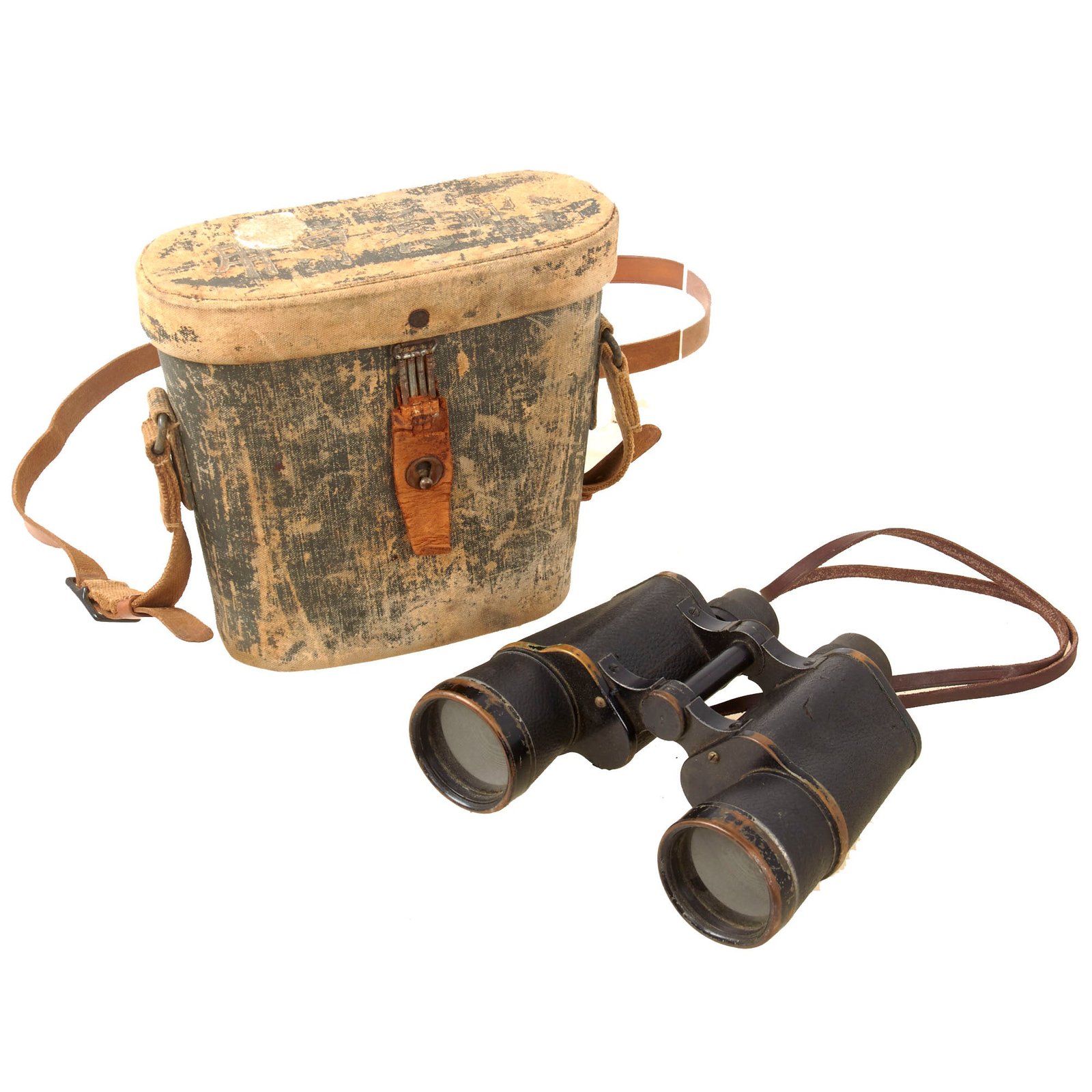 Original WWII Imperial Japanese 7X50mm 7.1° Binoculars by YAMATO with Carry Case and Neck Strap