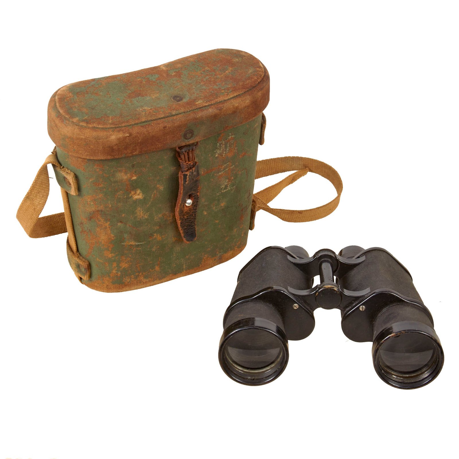 Original WWII Imperial Japanese 7X50mm 7.1° Binoculars by YASHIMA with Carry Case and Strap