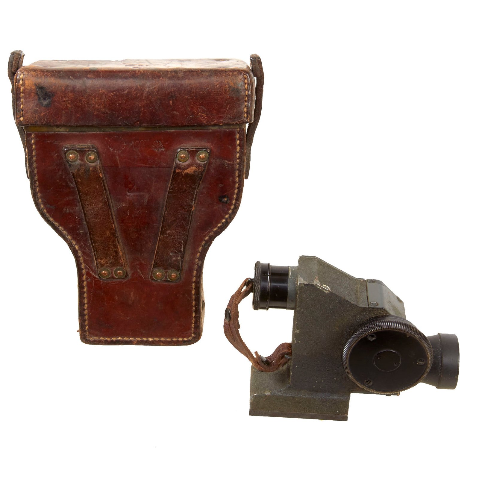 Original German WWI MG08 Machine Gun Z.F. 12 Telescopic Optical Sight by G. Rodenstock of München in Scarce Original WWII Issue Case