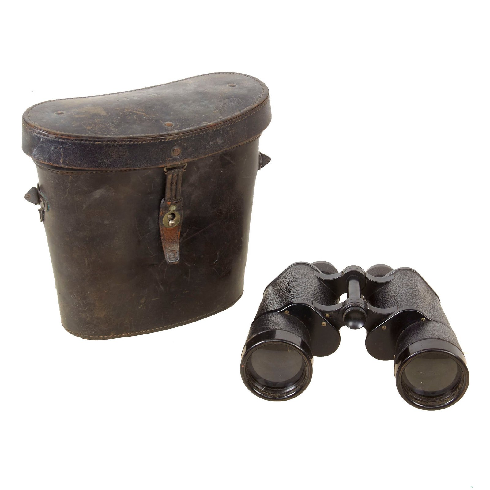 Original German WWII Carl Zeiss Jena D.F. 7x50 Doppelfernrohr Binoculars with Leather Case - Possibly Captured by British 11th SAS Special Air Service Battalion