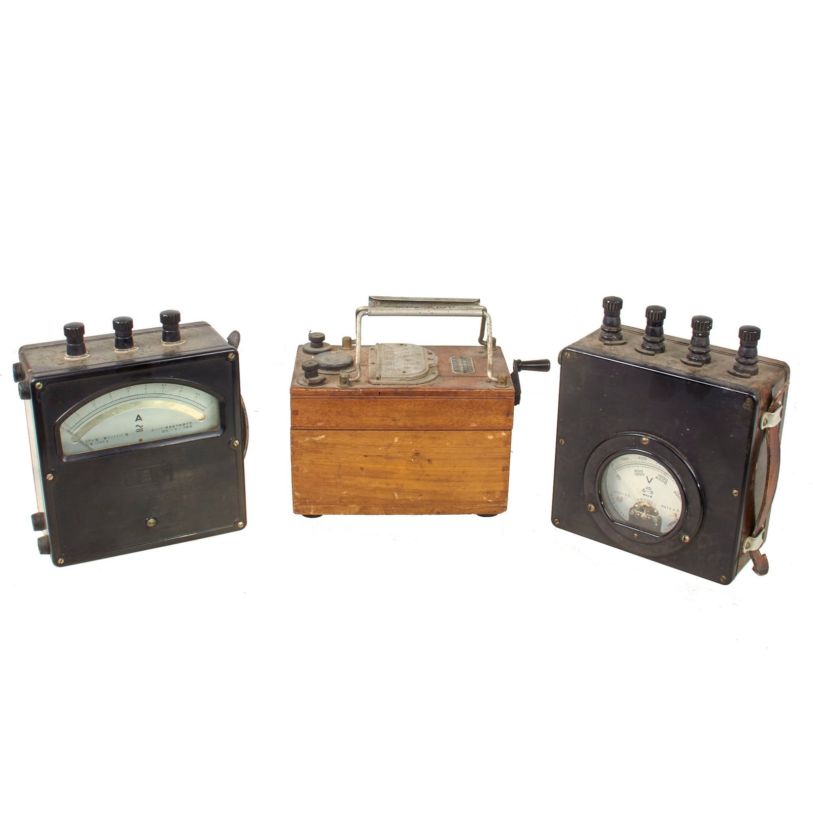 Original Imperial Japanese WWII Lot of Voltage Meters Dated 1941 and 1942 - Three Total