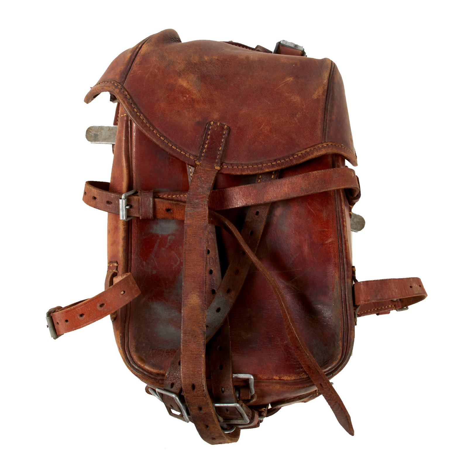 Original German WWII Cavalry Saddle Bag with Rare Saddle Connector Piece and Straps