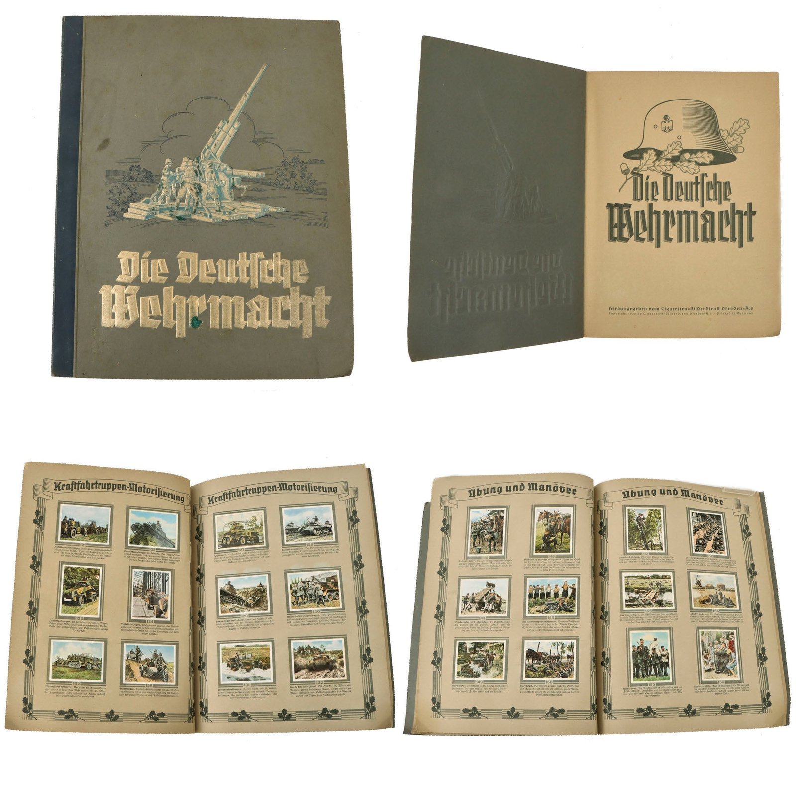 Original German WWII Die Deutsche Wehrmacht 1936 German Cigarette Card Album - Missing Pages