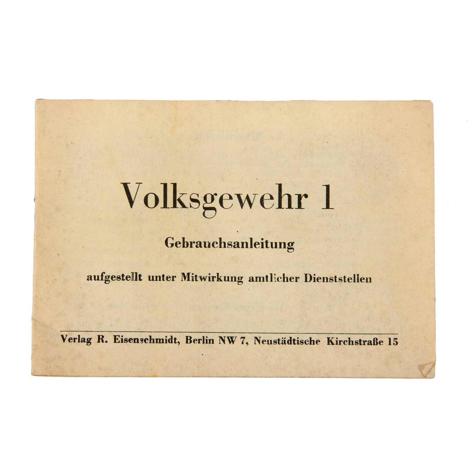 Original German WWII Volksgewehr 1 People’s Rifle Manual - Very Rare